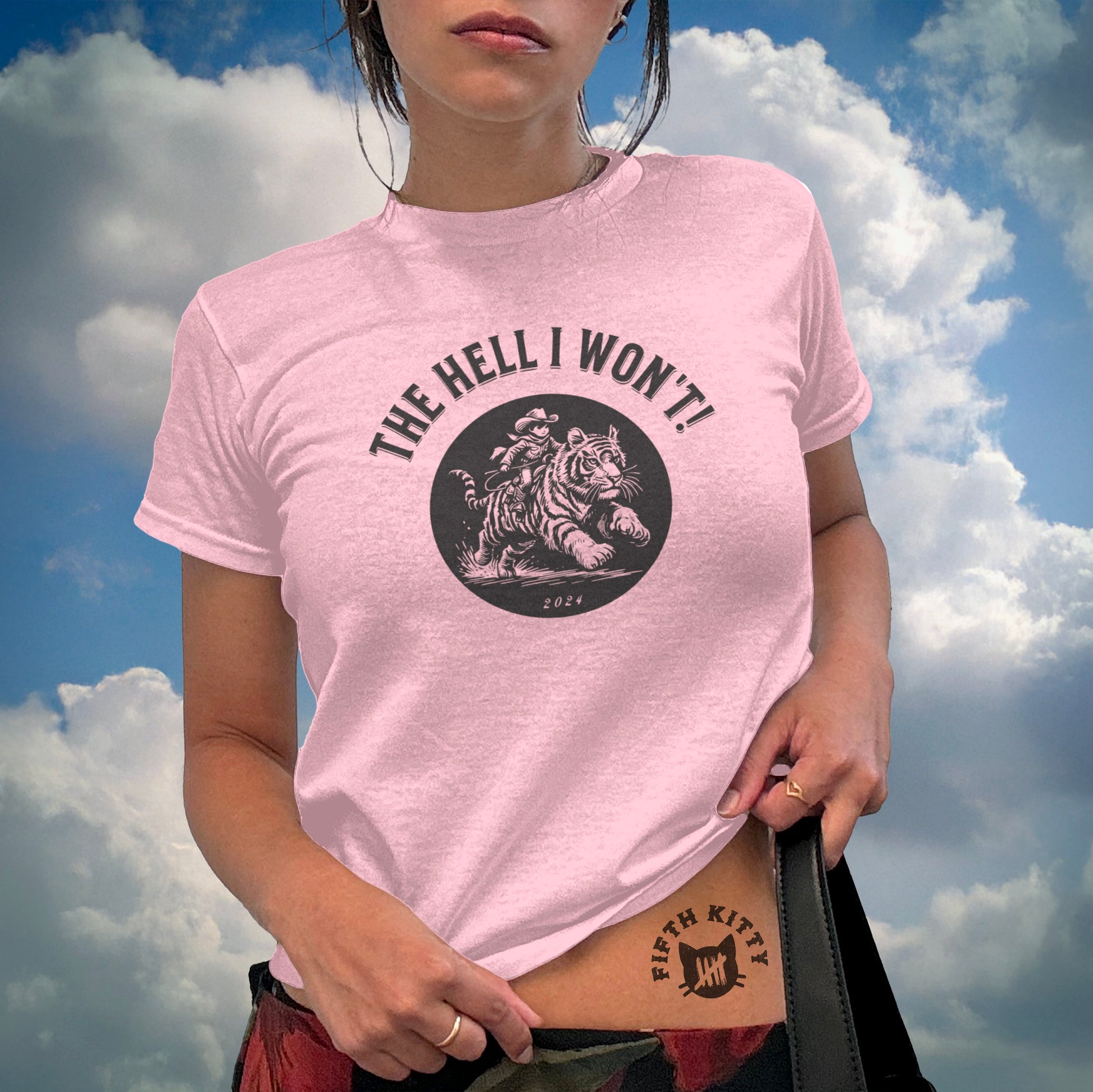 The Hell I Won't Tiger Print Pink T-Shirt product