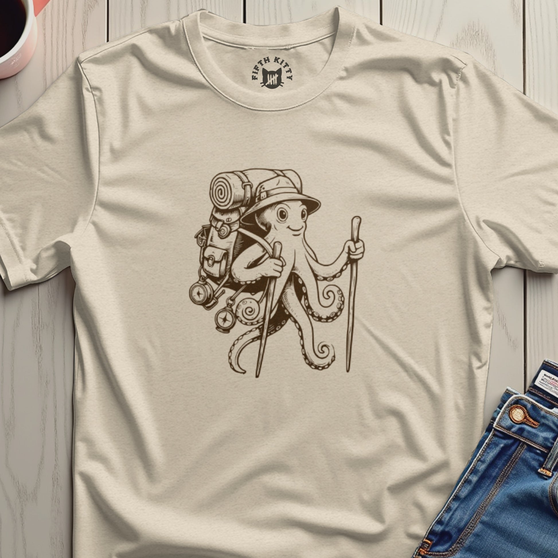 Octopus Backpacker Adventure Graphic T-shirt