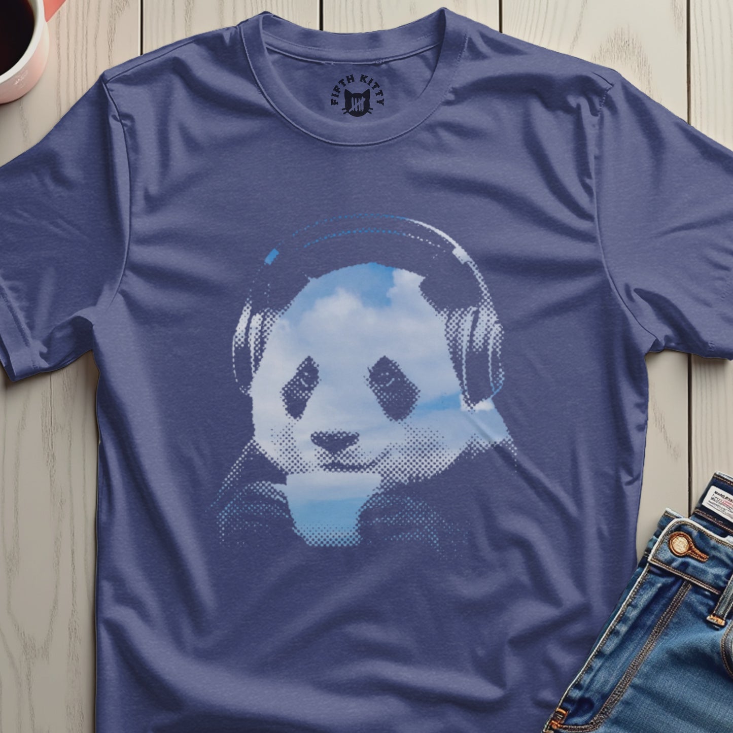Cute Panda with Headphones Graphic T-Shirt