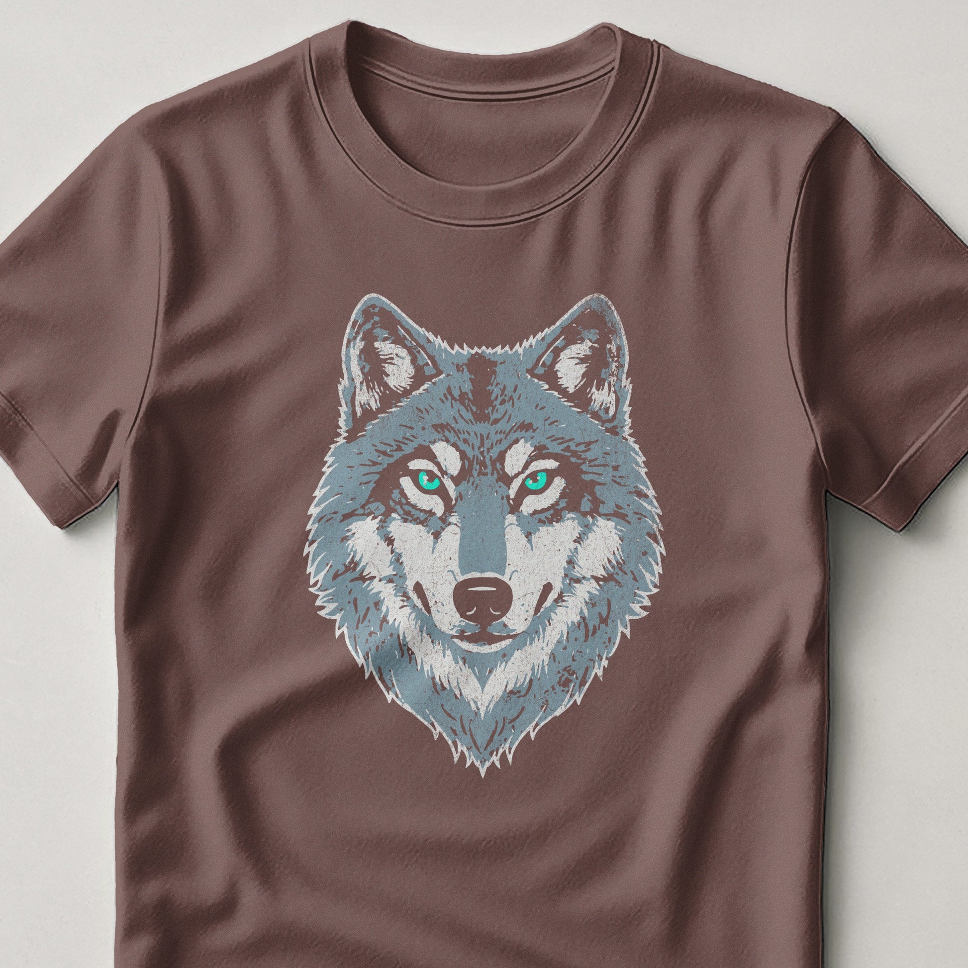 Fierce Blue-Eyed Wolf Graphic Printed T-shirt product
