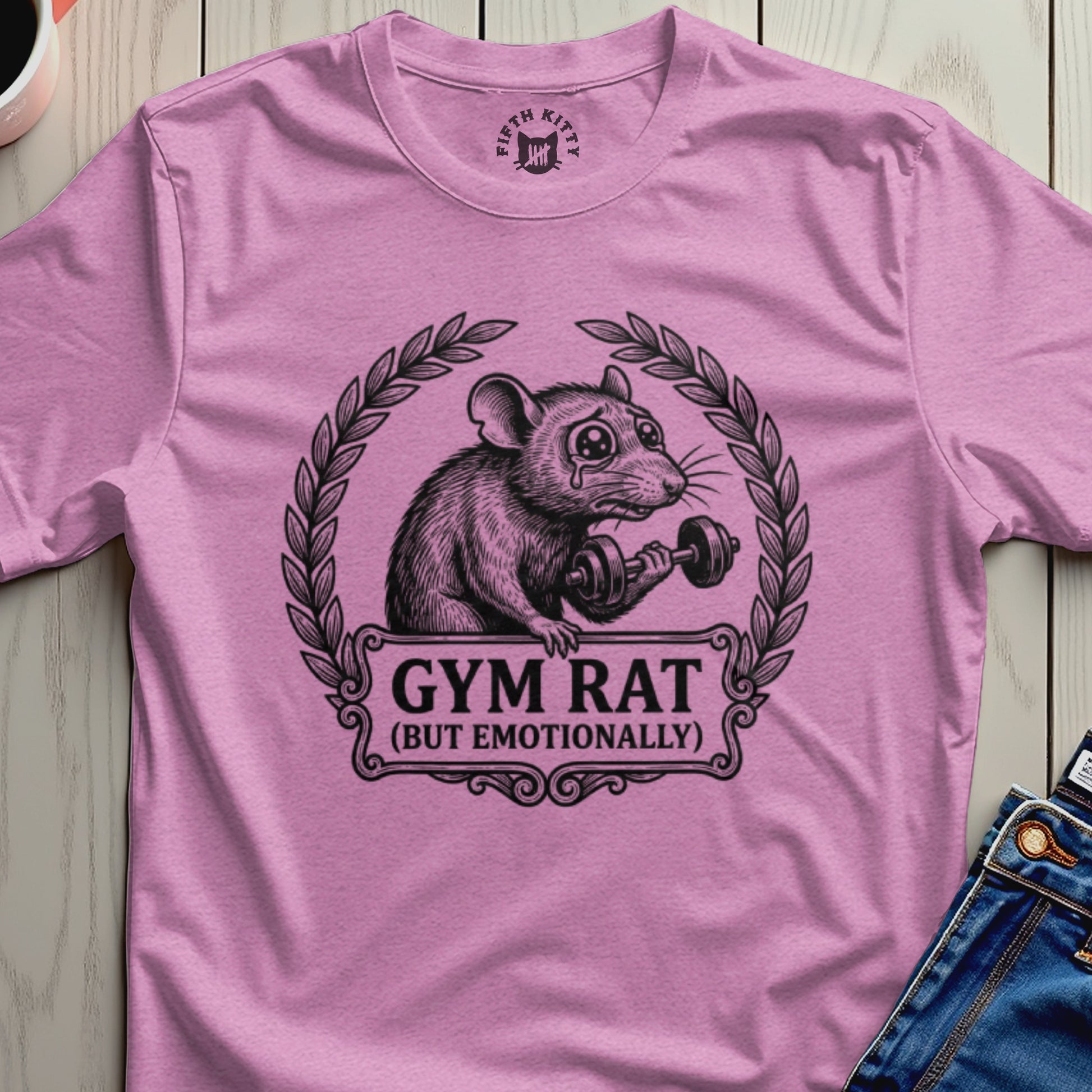 Gym Rat But Emotionally T-shirt for Fitness Enthusiasts