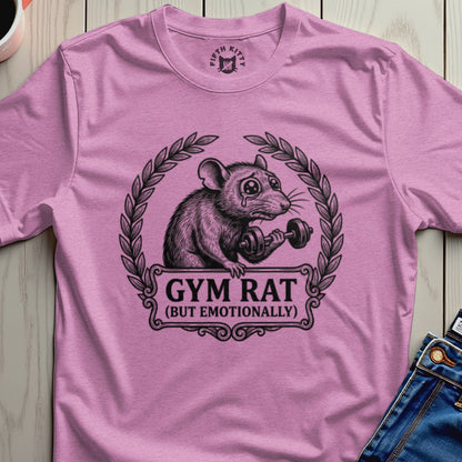 Gym Rat But Emotionally T-shirt for Fitness Enthusiasts