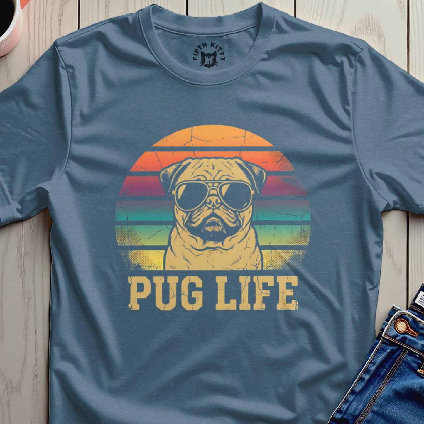 Pug Life Retro Rainbow Sunglasses Graphic Tee product