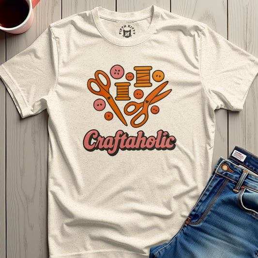 Craftaholic Scissors Sewing Logo Graphic T-Shirt product