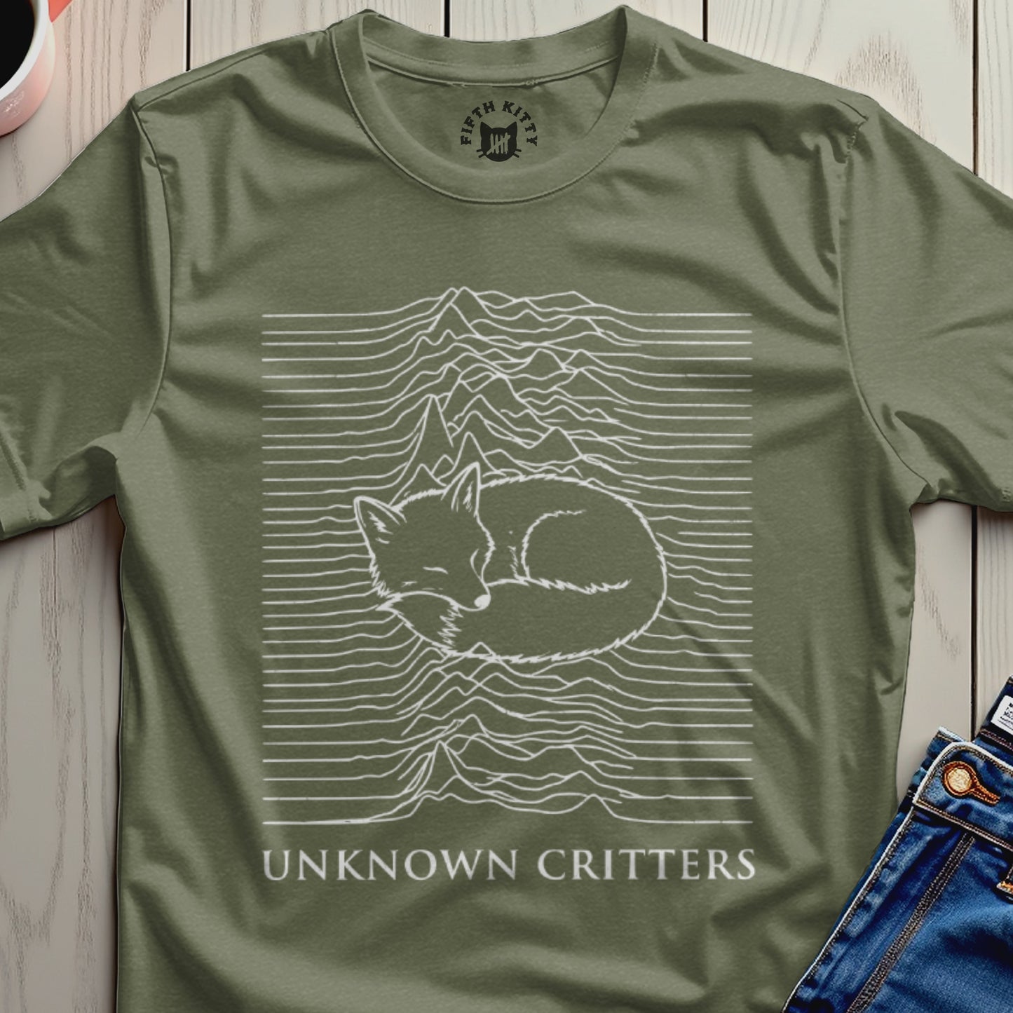 Unknown Critters Sleeping Fox T-Shirt Design