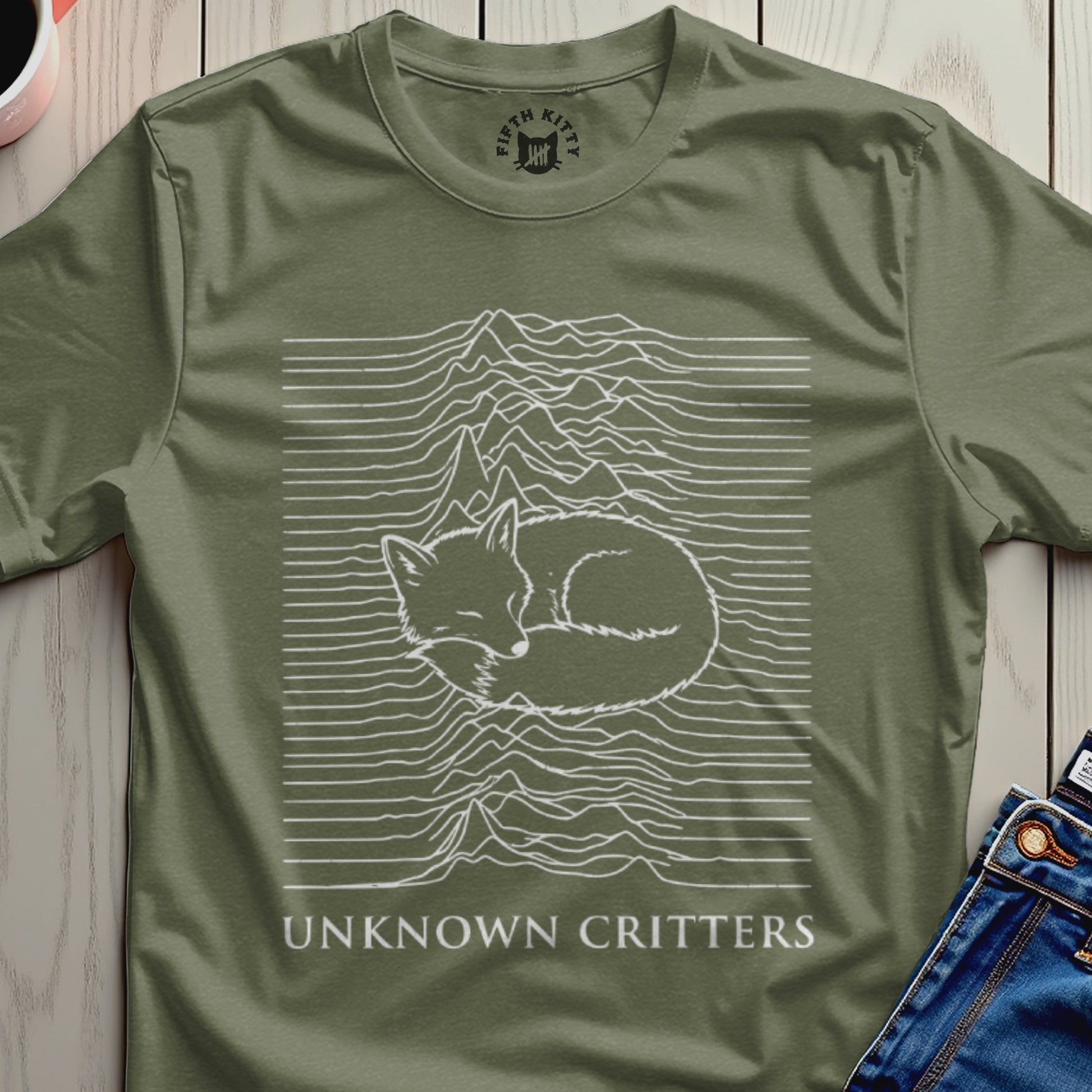Unknown Critters Sleeping Fox T-Shirt Design