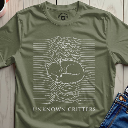 Unknown Critters Sleeping Fox T-Shirt Design