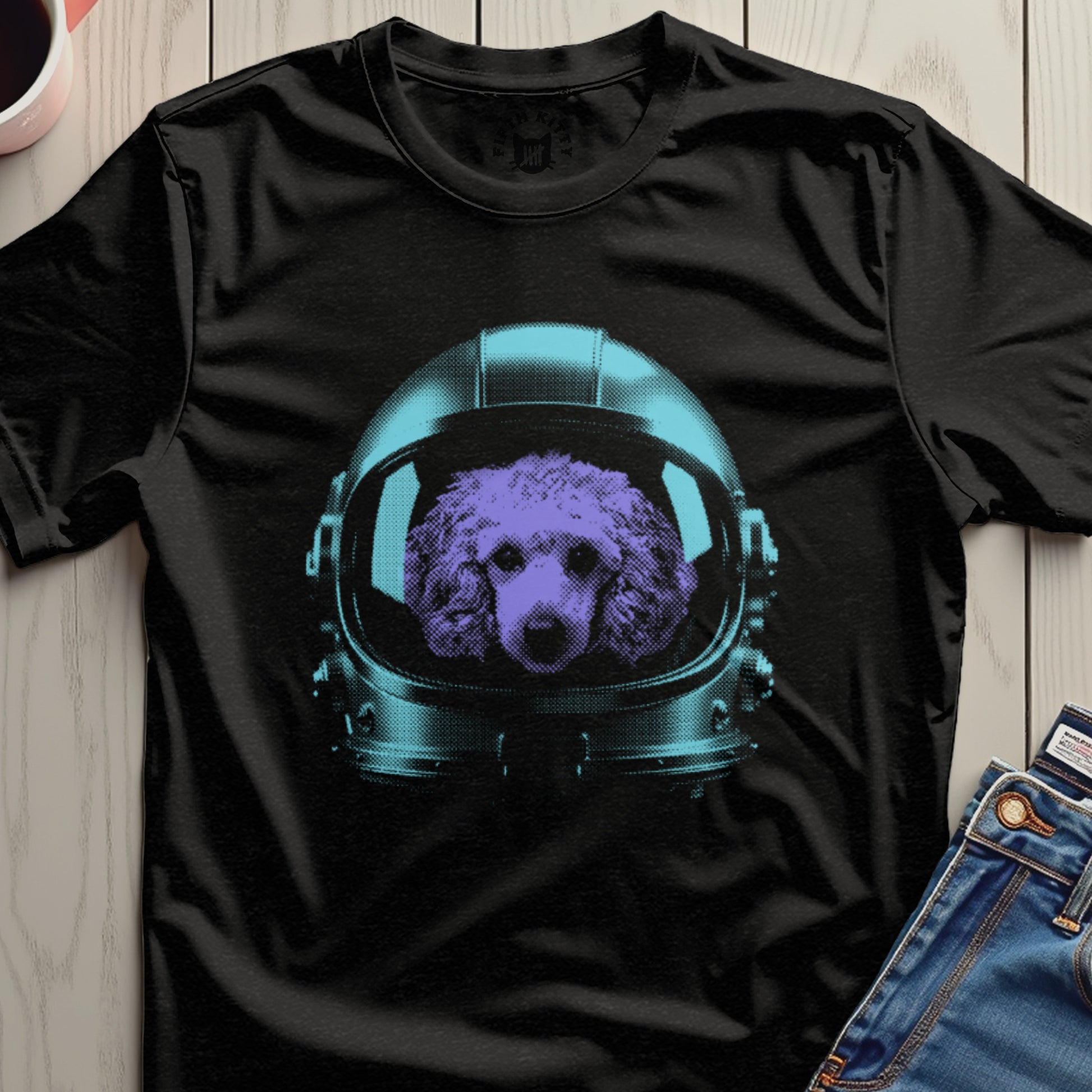 Poodle in Space Helmet Graphic T-Shirt product