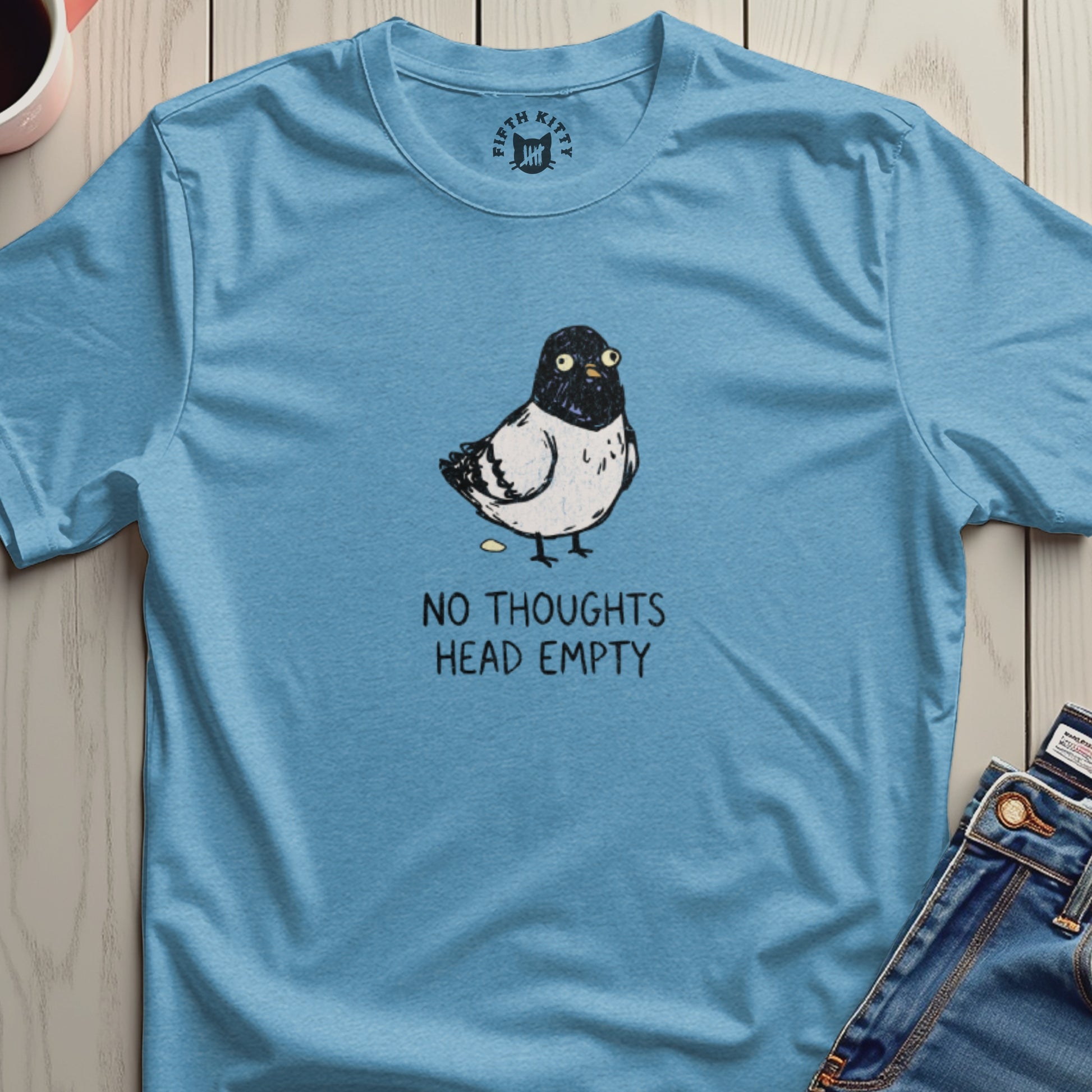 No Thoughts Head Empty Pigeon Illustration T-Shirt