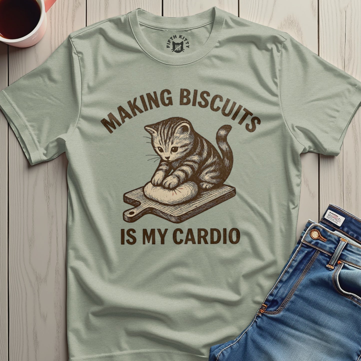 Making Biscuits Is My Cardio Funny Cat T-Shirt product