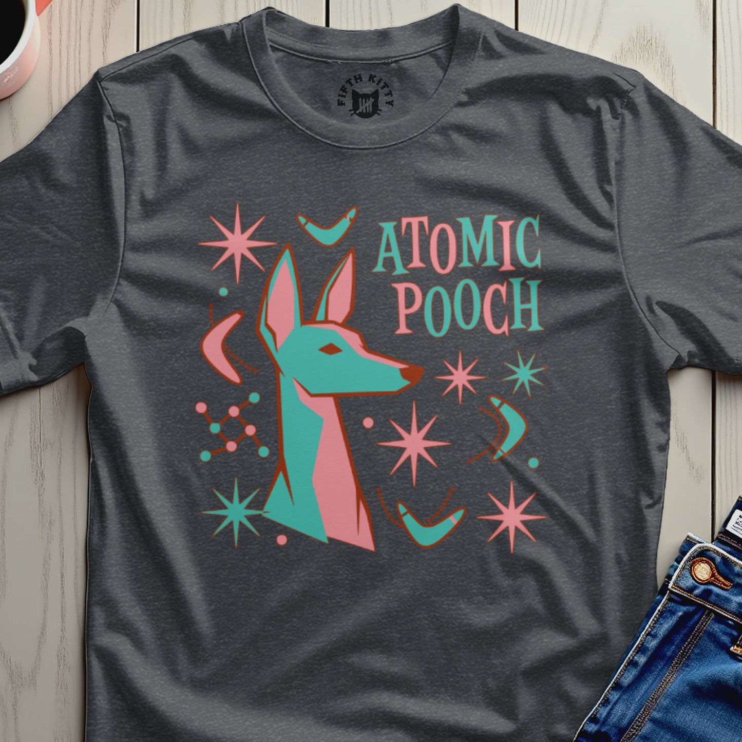 Atomic Pooch Retro Graphic T-Shirt Marsden Design