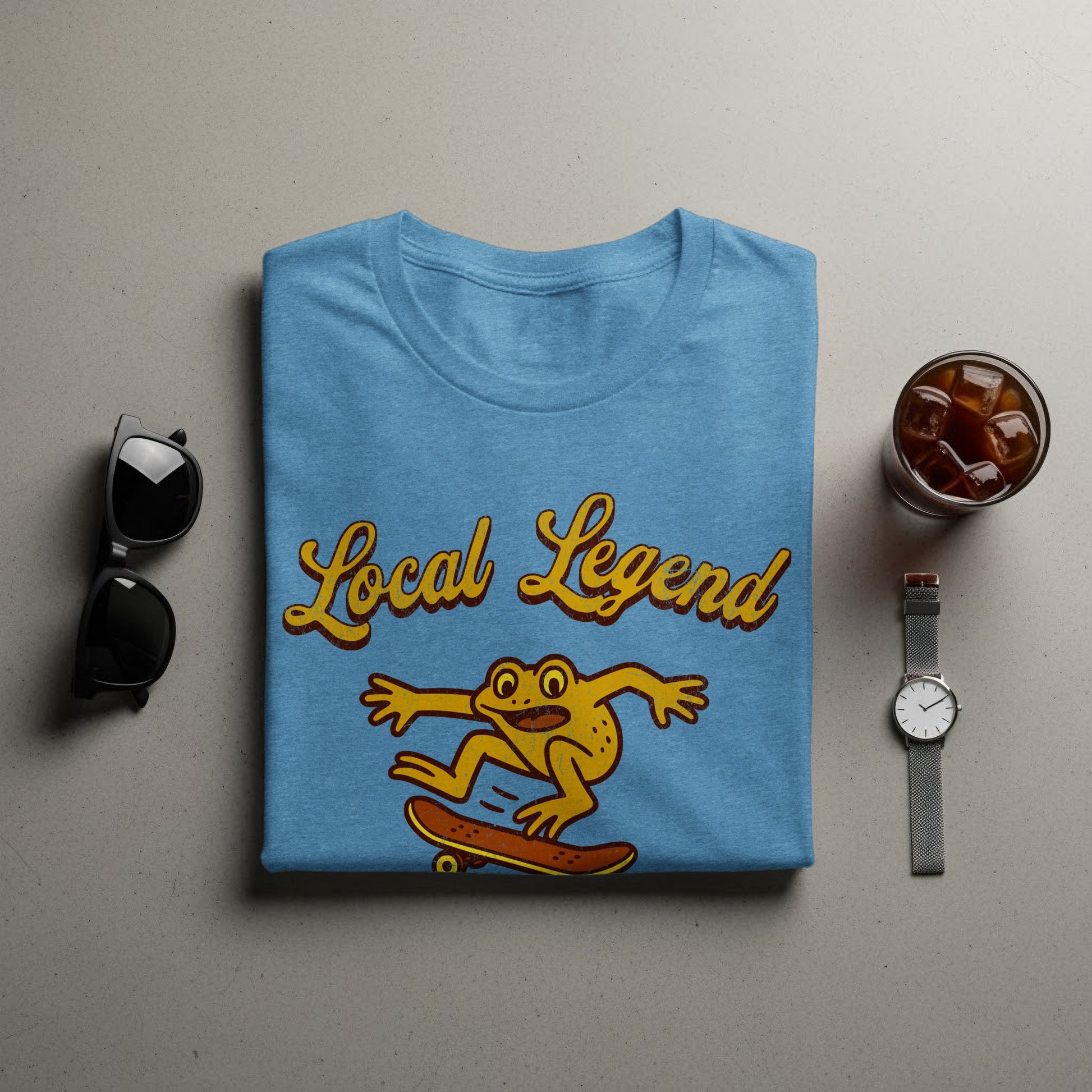 Local Legend Frog on Skateboard Graphic T-Shirt
