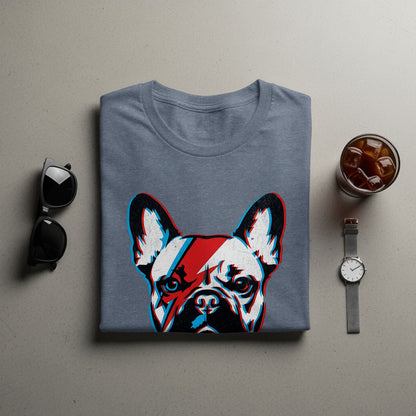 Colorful French Bulldog Graphic Print Shirt