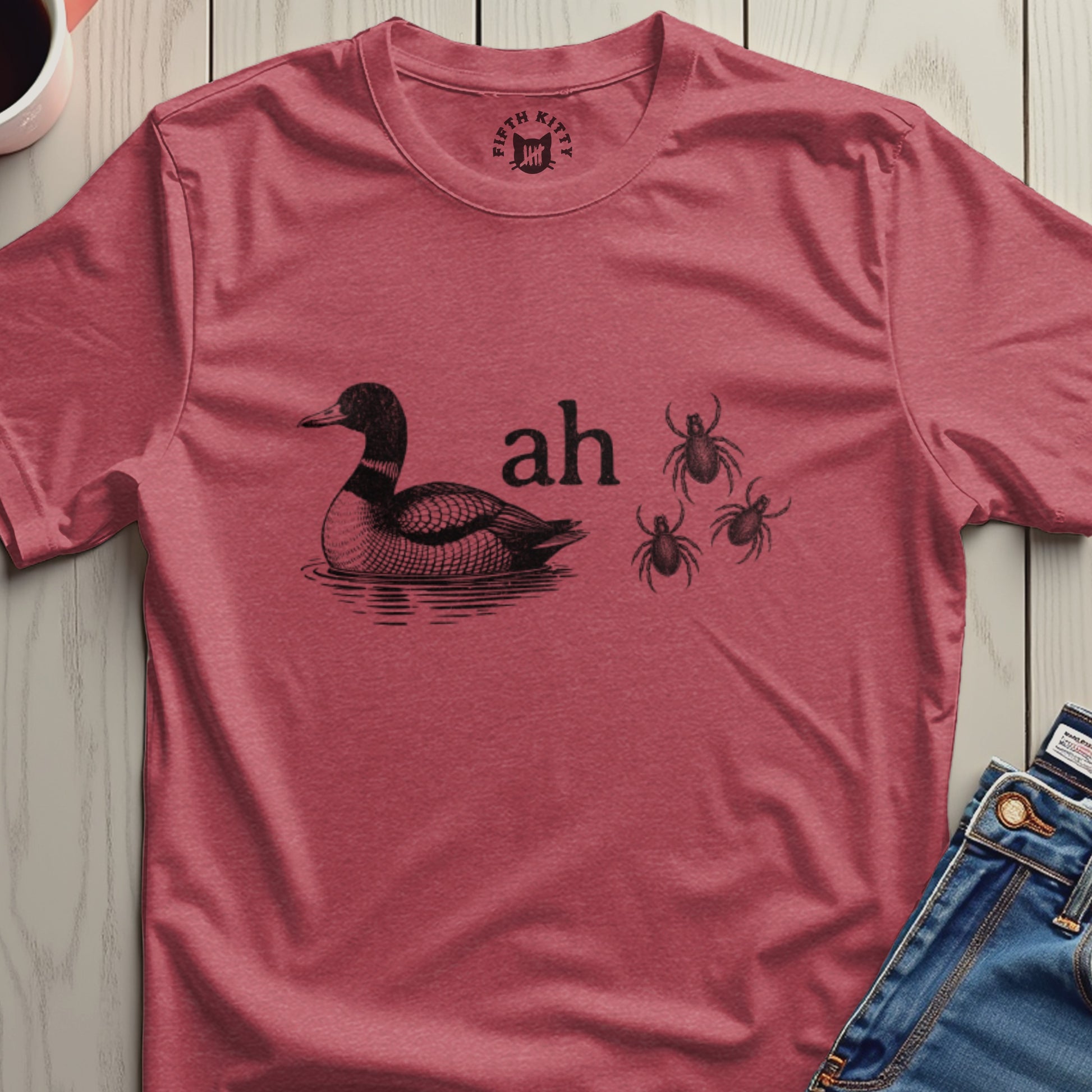 Funny Duck and Spiders Ah Graphic Tee
