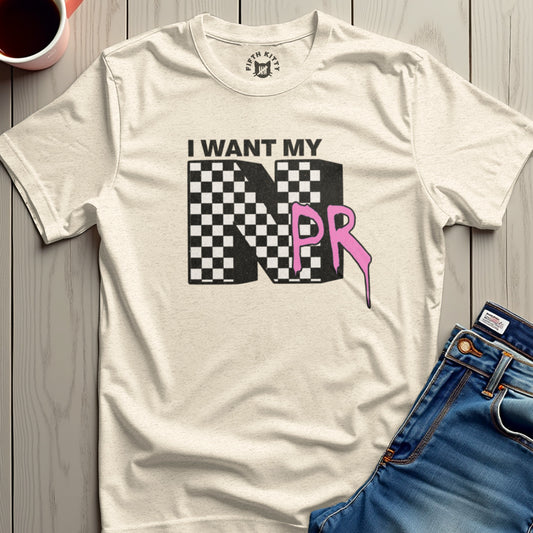 I Want My NPR Checkered Graphic Novelty T-Shirt product