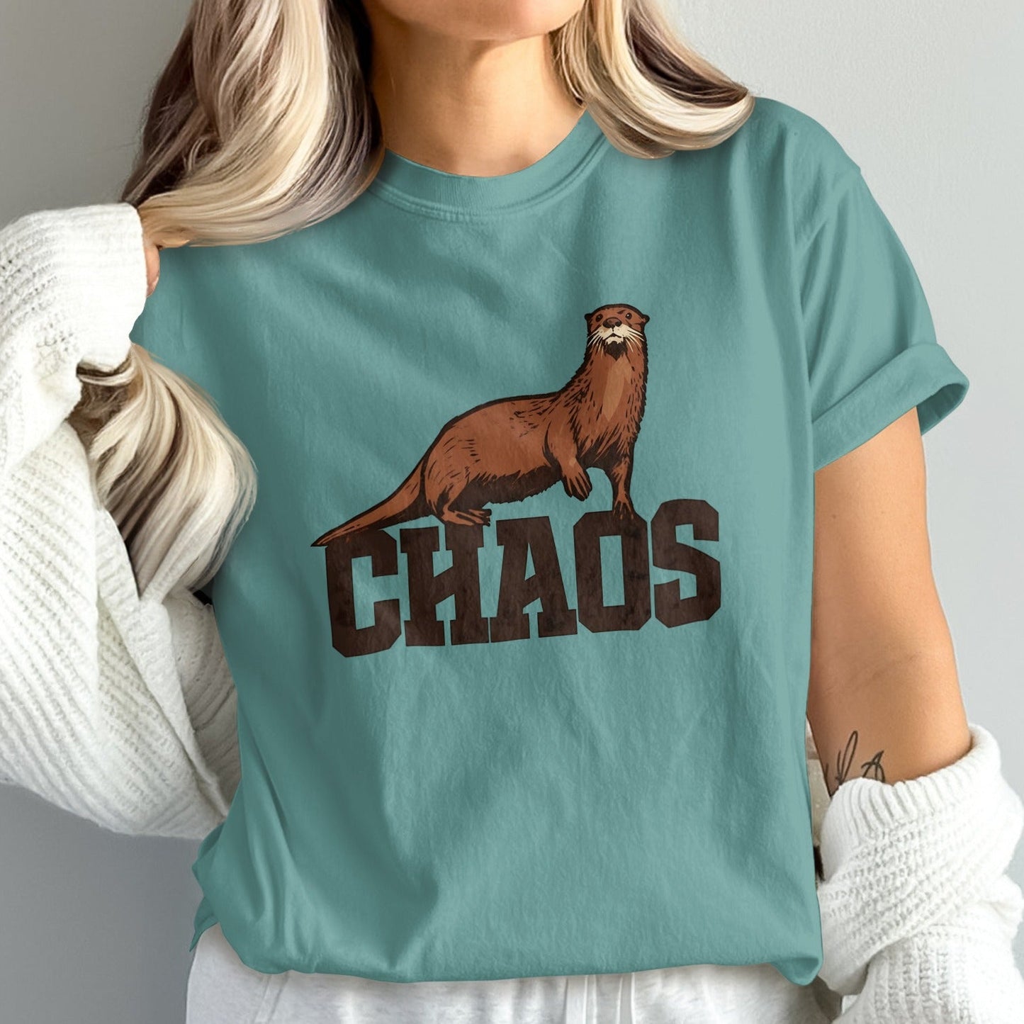 Playful Otter Chaos Graphic T-Shirt product type