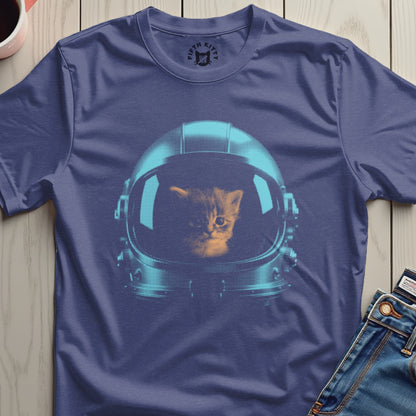 Cute Kitten in Space Helmet Graphic T-shirt