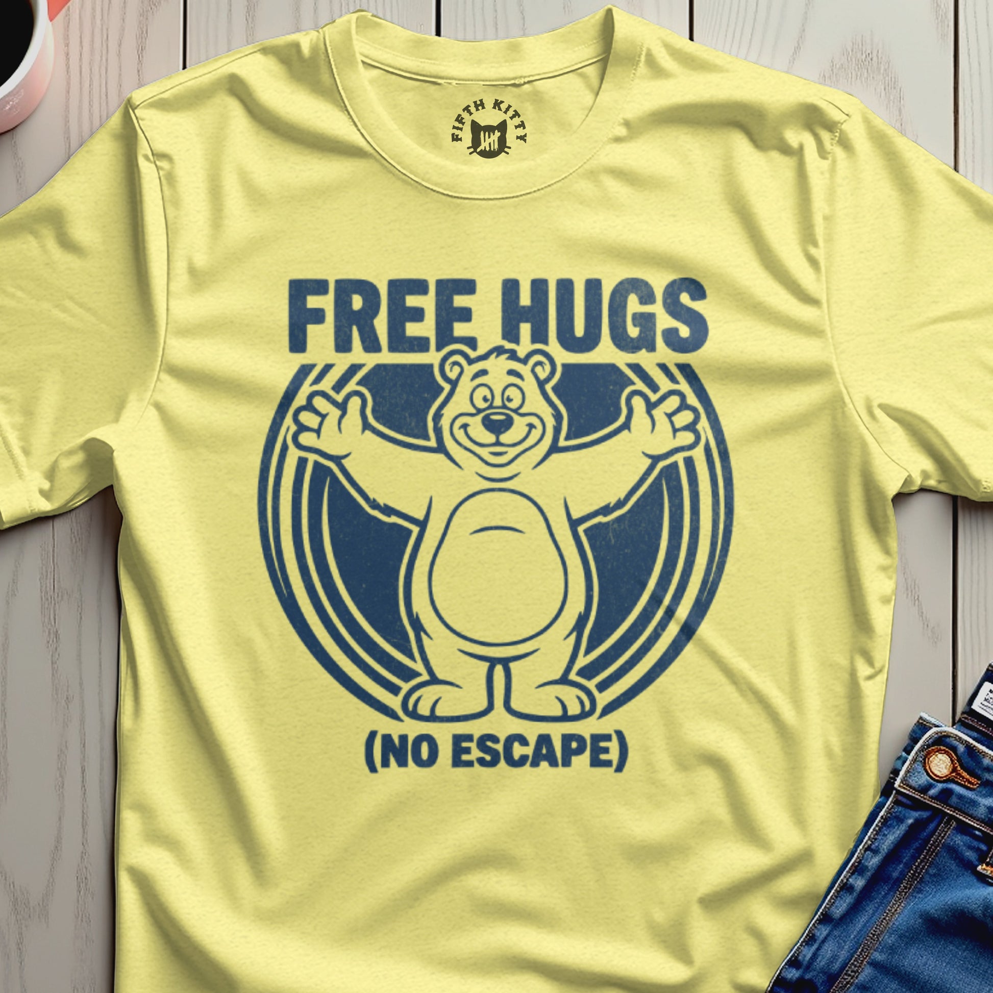 Free Hugs No Escape Fun Graphic T-Shirt