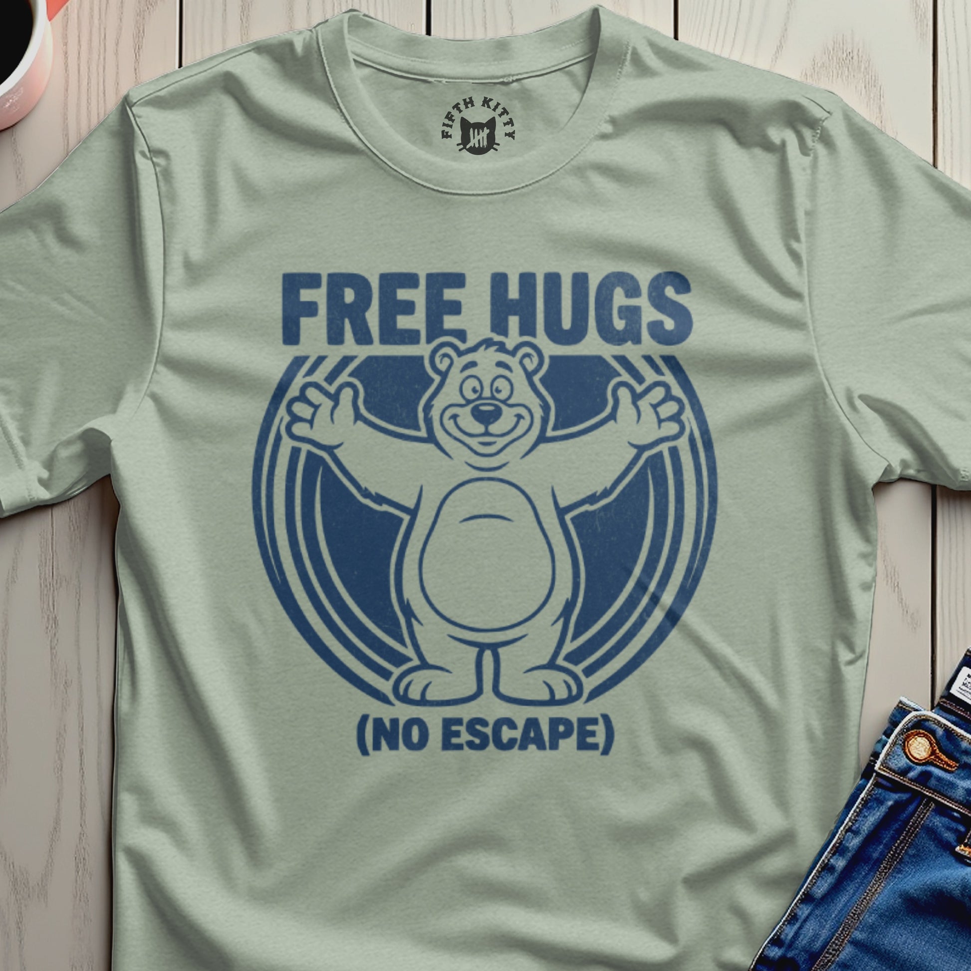 Free Hugs No Escape Bear Graphic Shirt