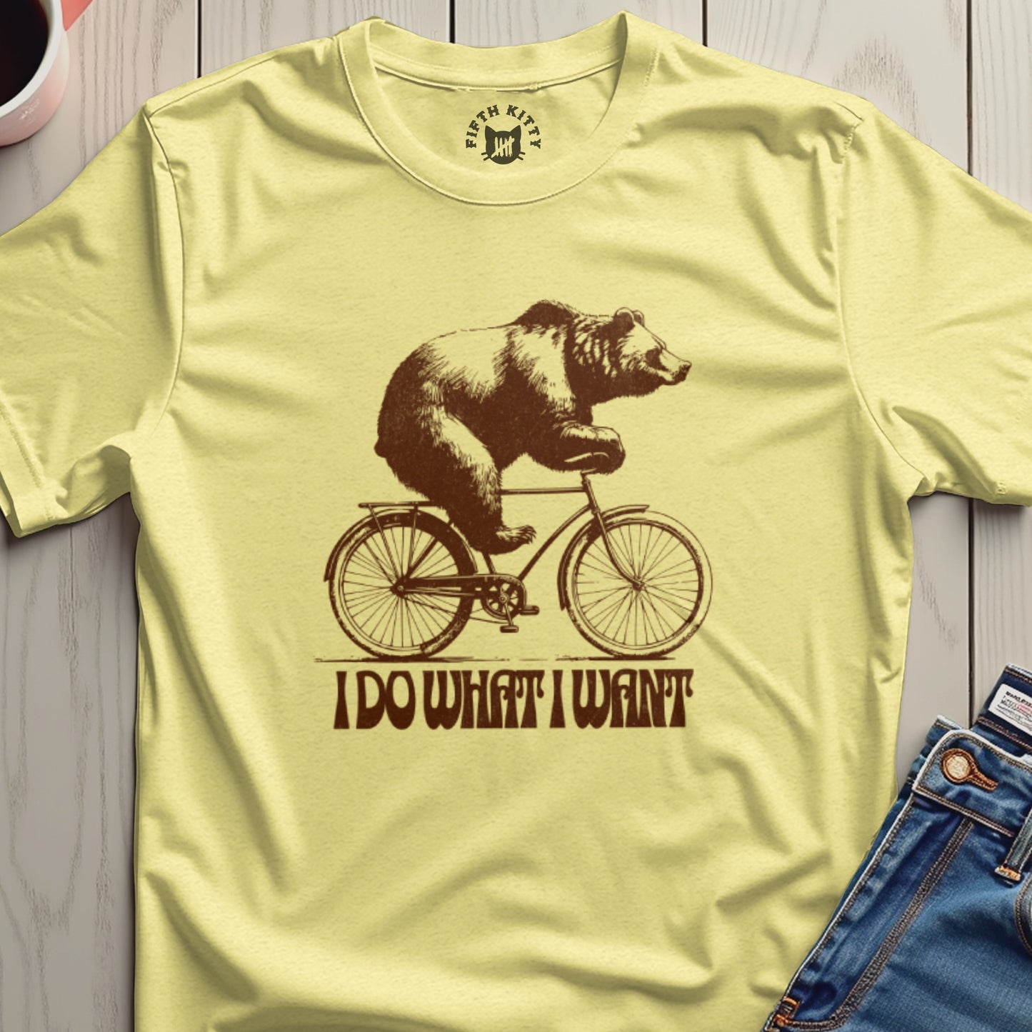 I Do What I Want Bear Riding Bike T-shirt