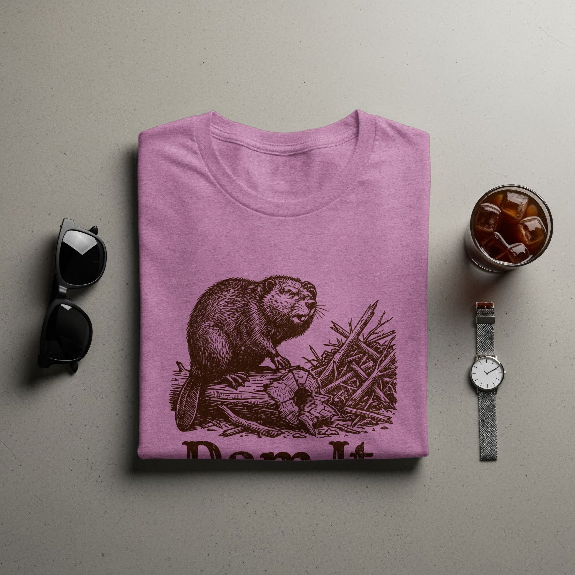 Dam It Beaver Graphic Design T-shirt for Casual Wear