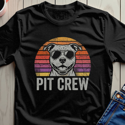 Pit Crew Retro Dog Graphic Design T-Shirt