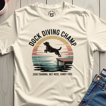 Dock Diving Champ Zero Training Wet Nose Sandy Toes Shirt