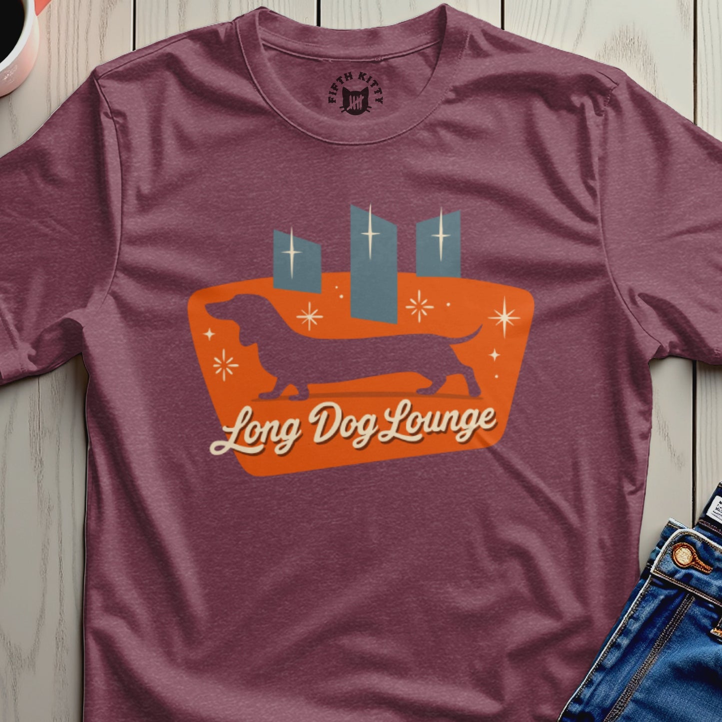 Long Dog Lounge Graphic T-Shirt for Dachshund Lovers
