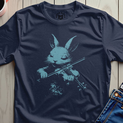 Cute Rabbit Playing Violin Graphic Tee Shirt