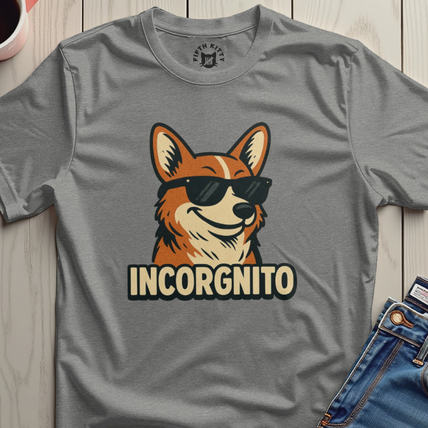 Cool and Casual Incorgnito Dog Graphic T-Shirt