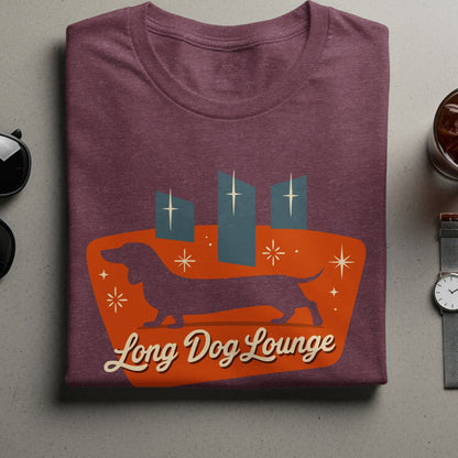 Long Dog Lounge Retro Dachshund Design T-shirt