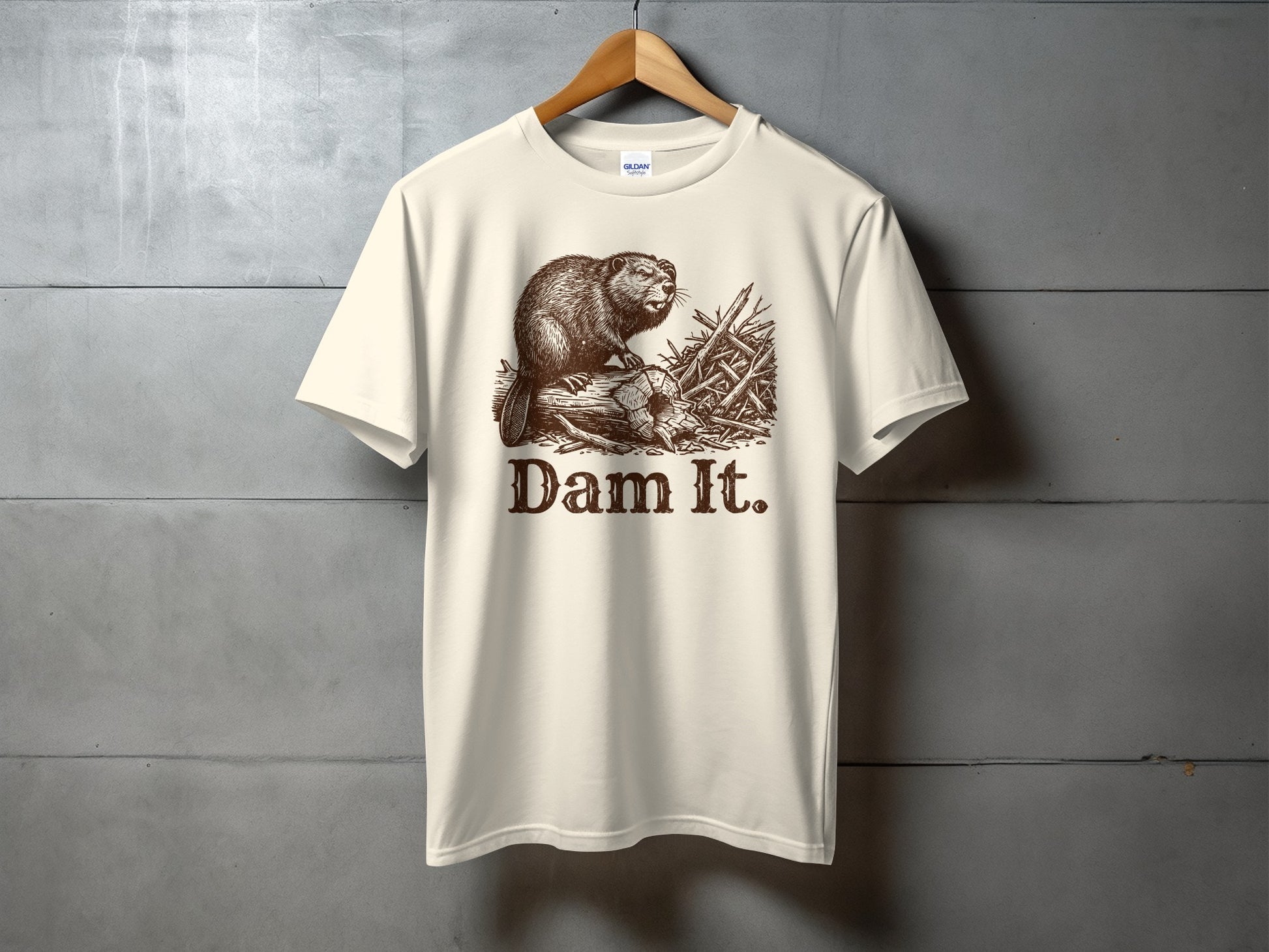 Funny Beaver Dam It T-Shirt Poking Fun at Wildlife
