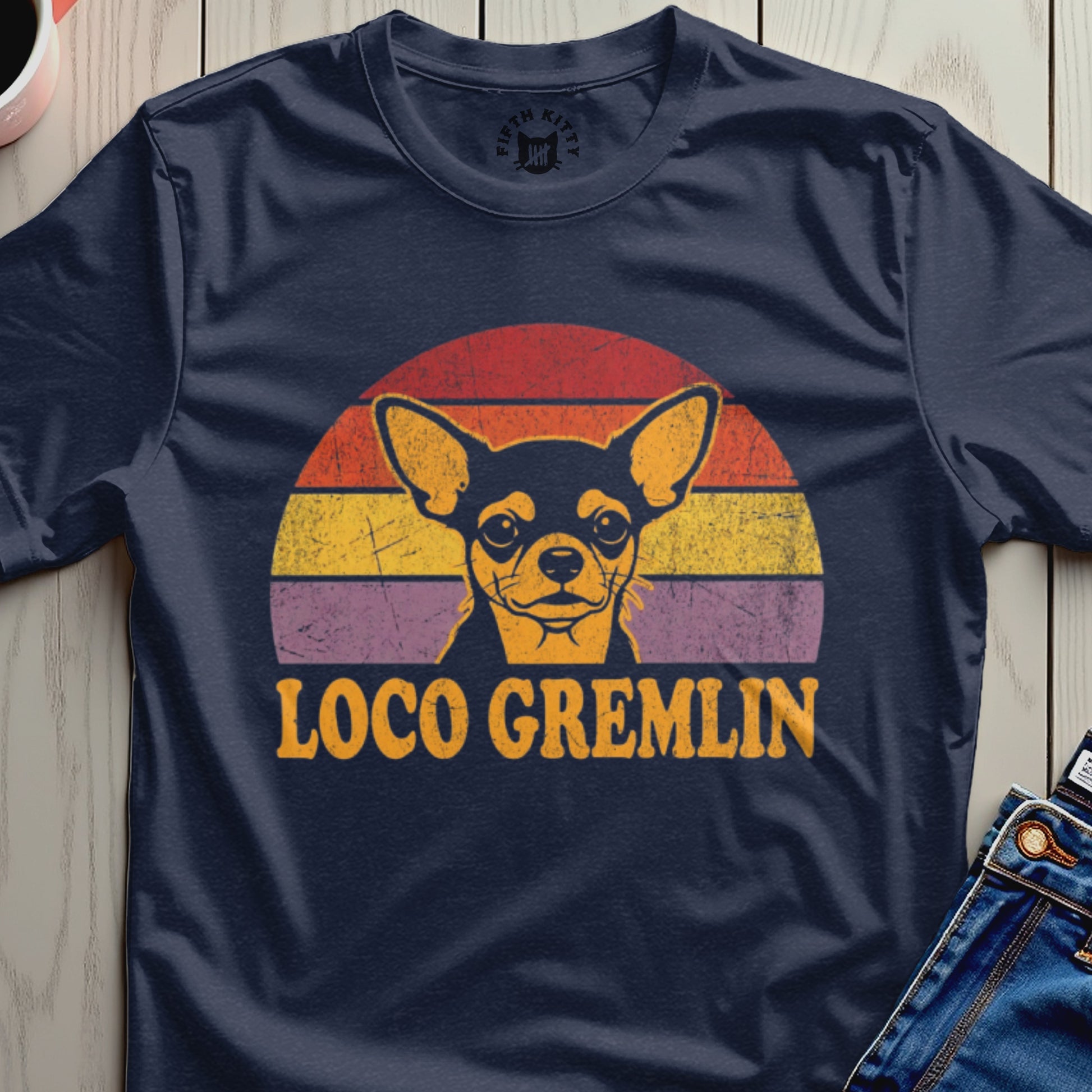Loco Gremlin Chihuahua Retro Design T-Shirt