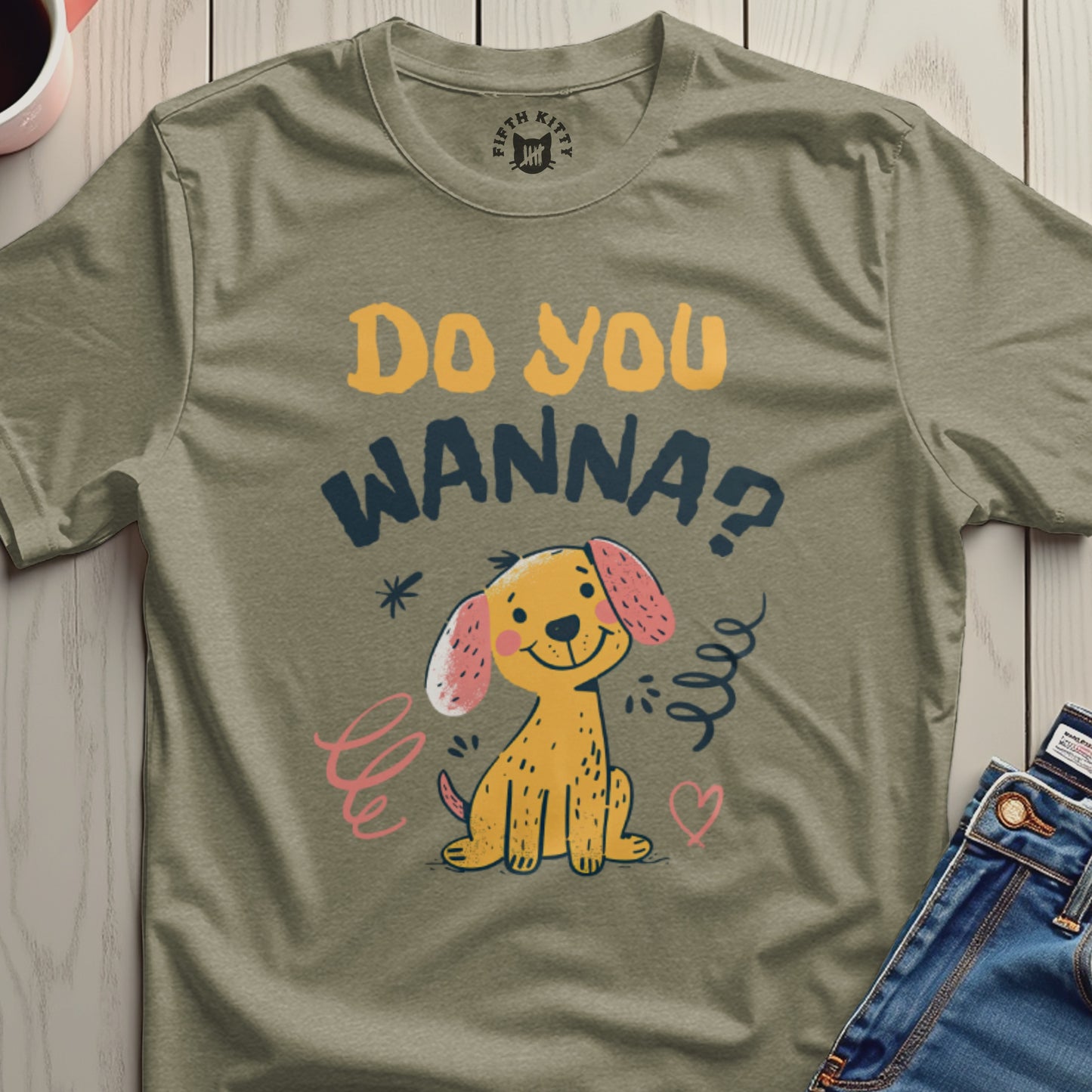 Do You Wanna Cute Dog Graphic T-Shirt