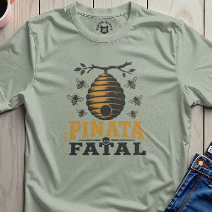 Beehive graphic with "Piñata Fatal" text and a skull.