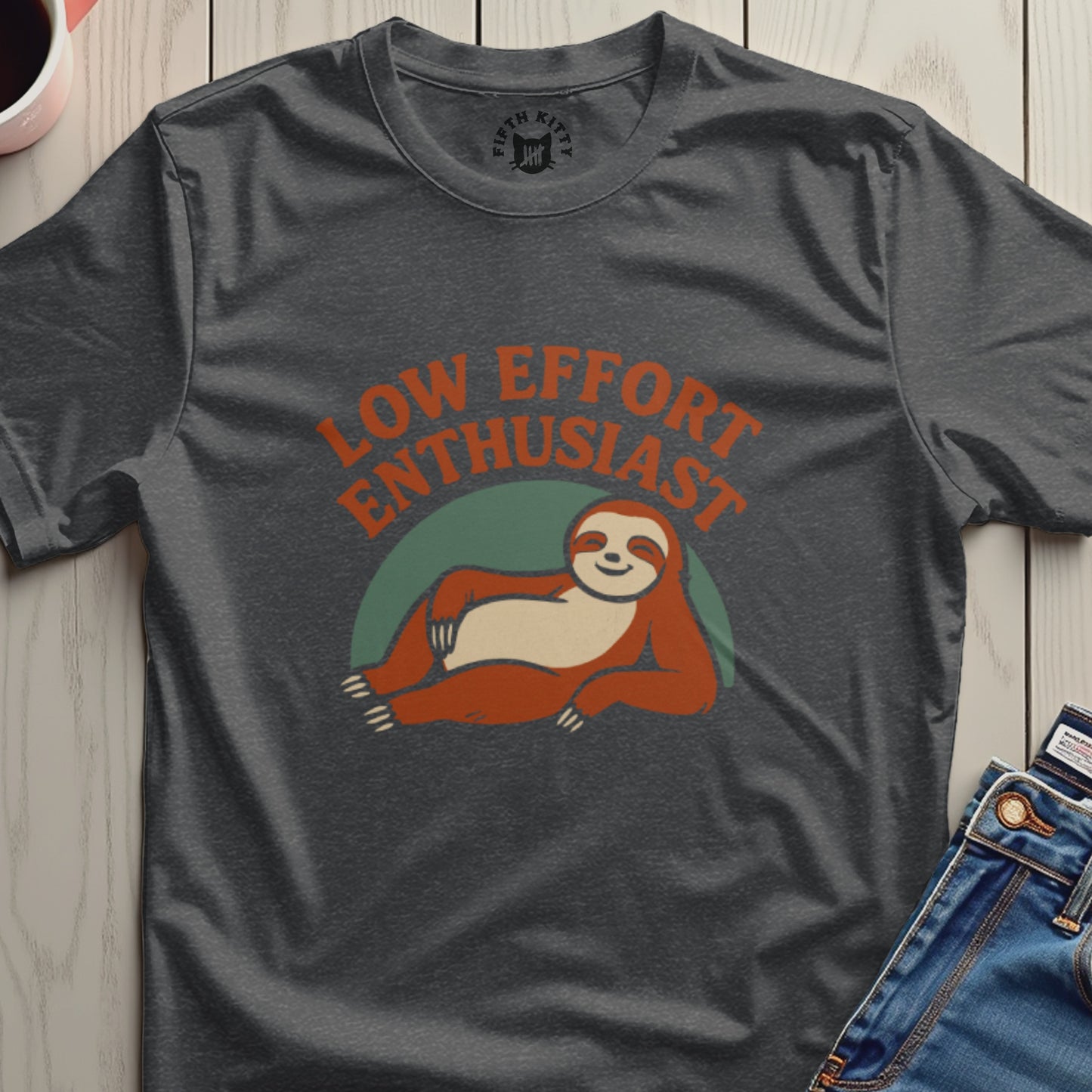 Low Effort Enthusiast Sloth Graphic T-Shirt