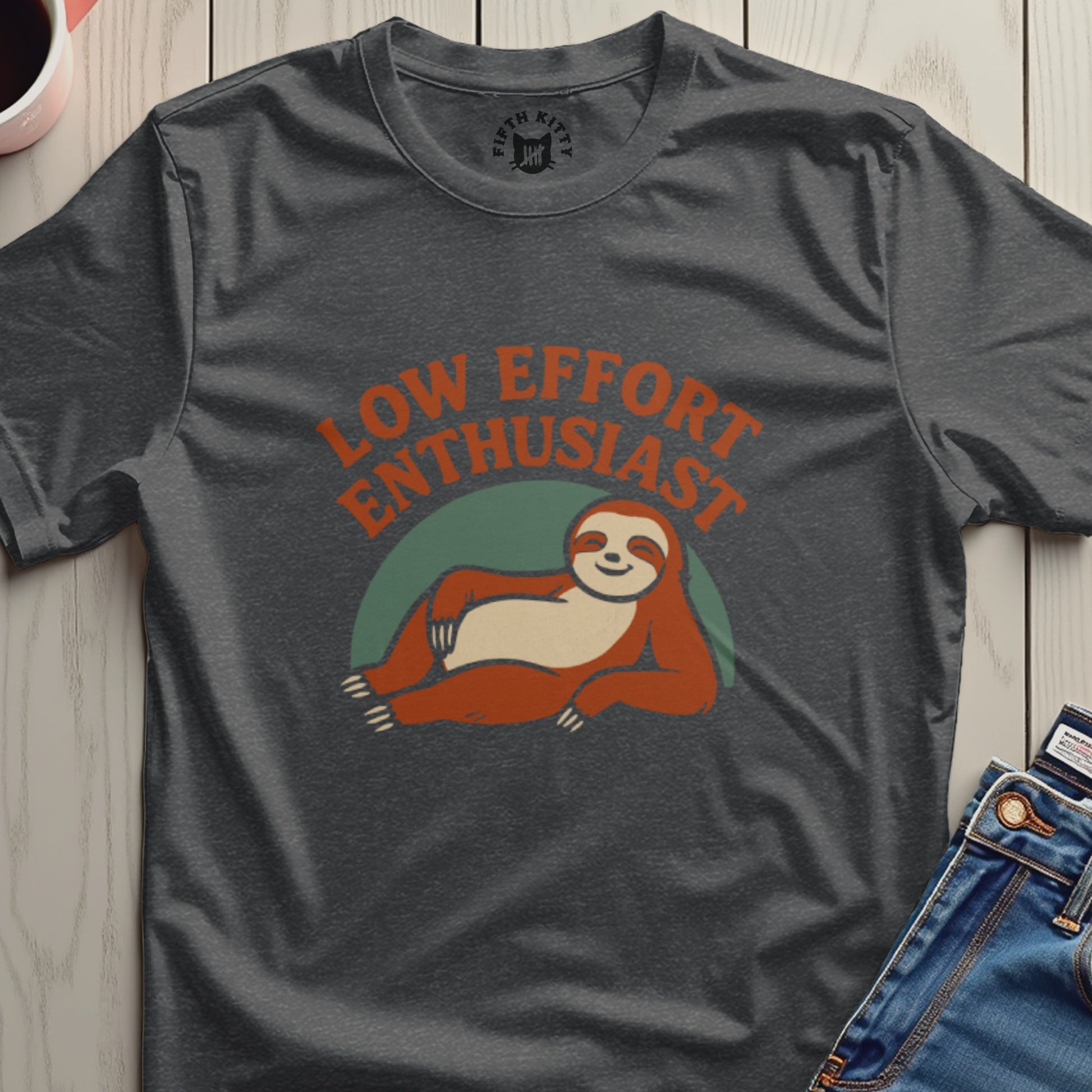 Low Effort Enthusiast Sloth Graphic T-Shirt