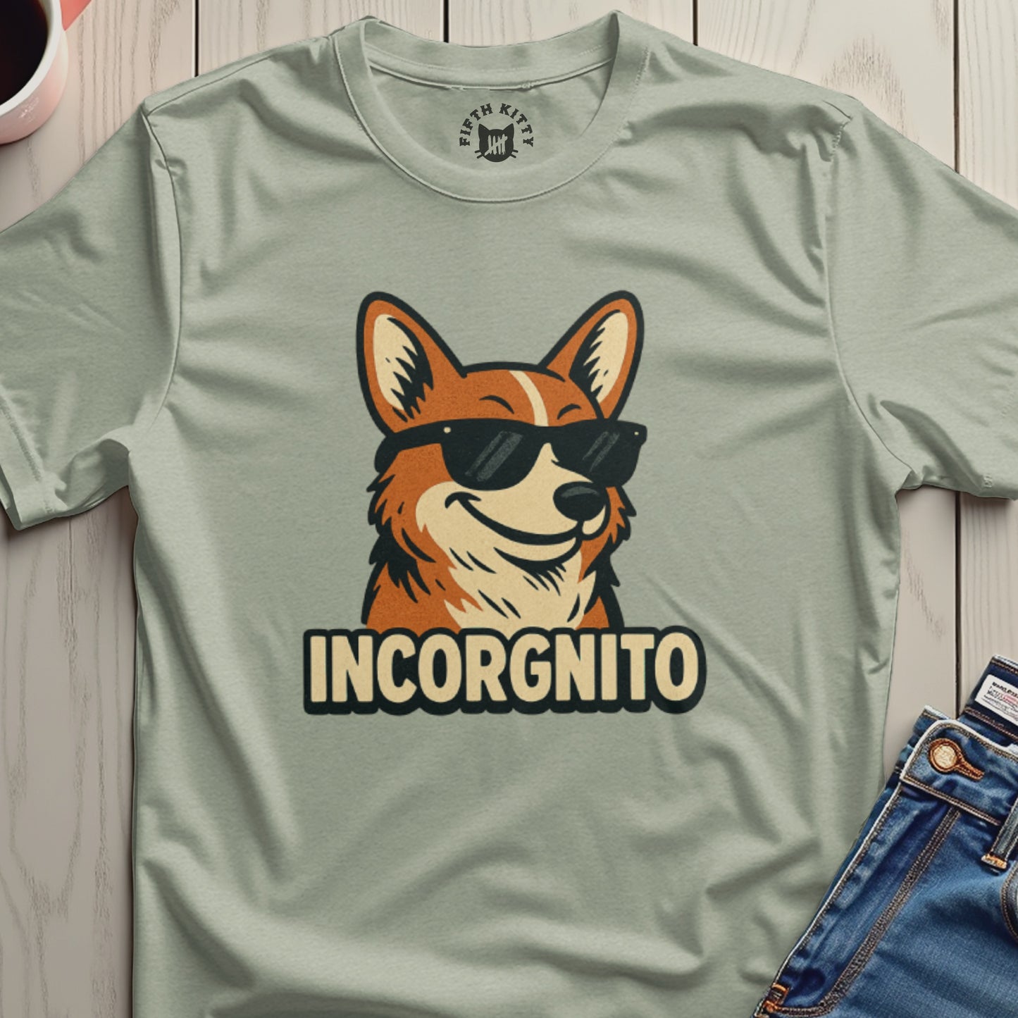 Cool Corgi Incognito Graphic Tee for Dog Lovers