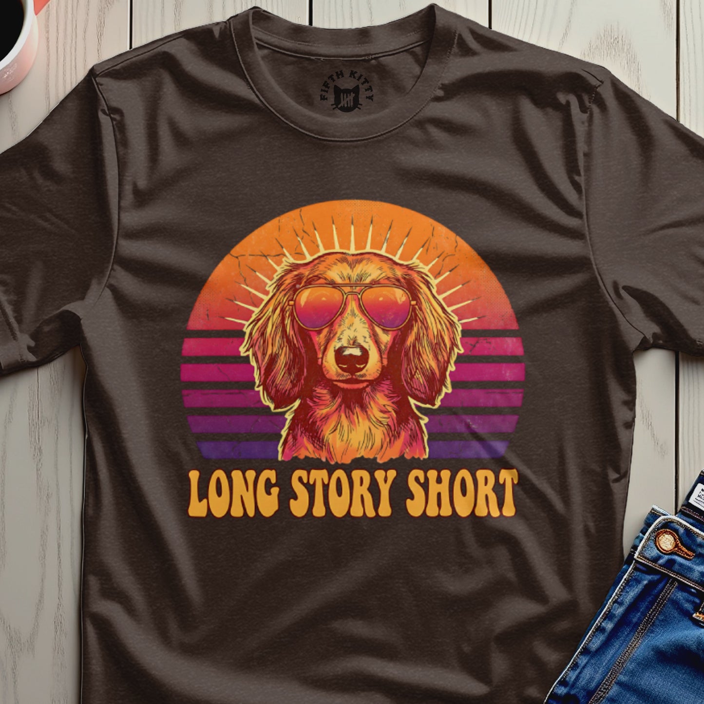Long Story Short Cool Dog Graphic T-Shirt