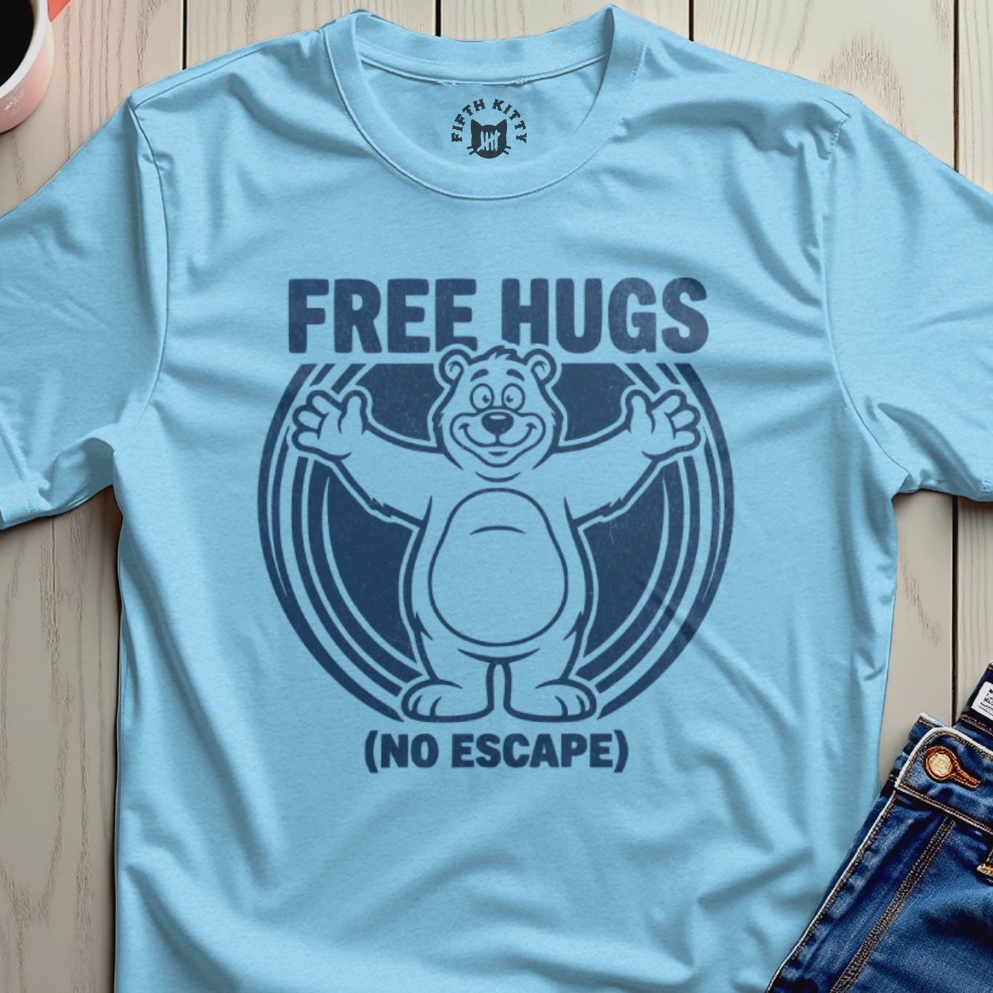 Free Hugs No Escape Bear Graphic T-shirt