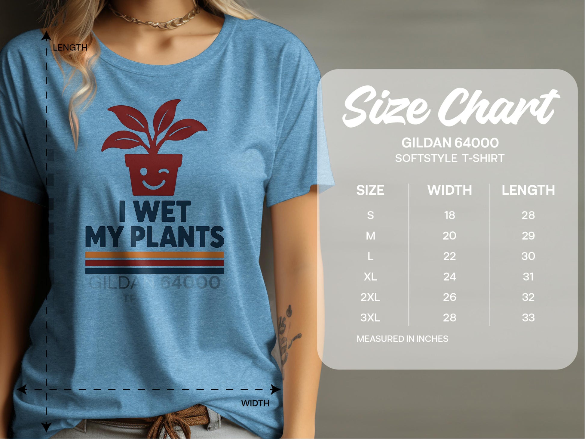 I Wet My Plants Graphic Gildan 64000 Softstyle T-shirt product type
