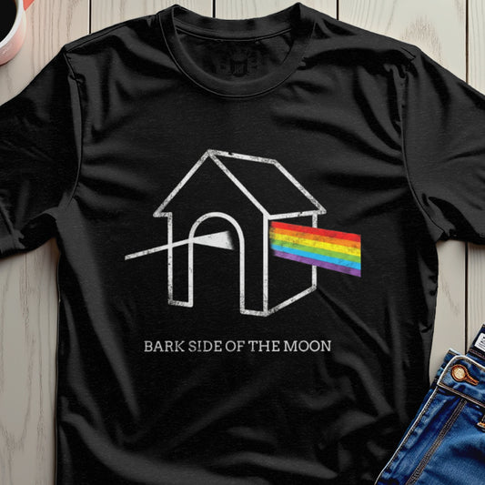 Bark Side of the Moon Rainbow Dog House T-shirt