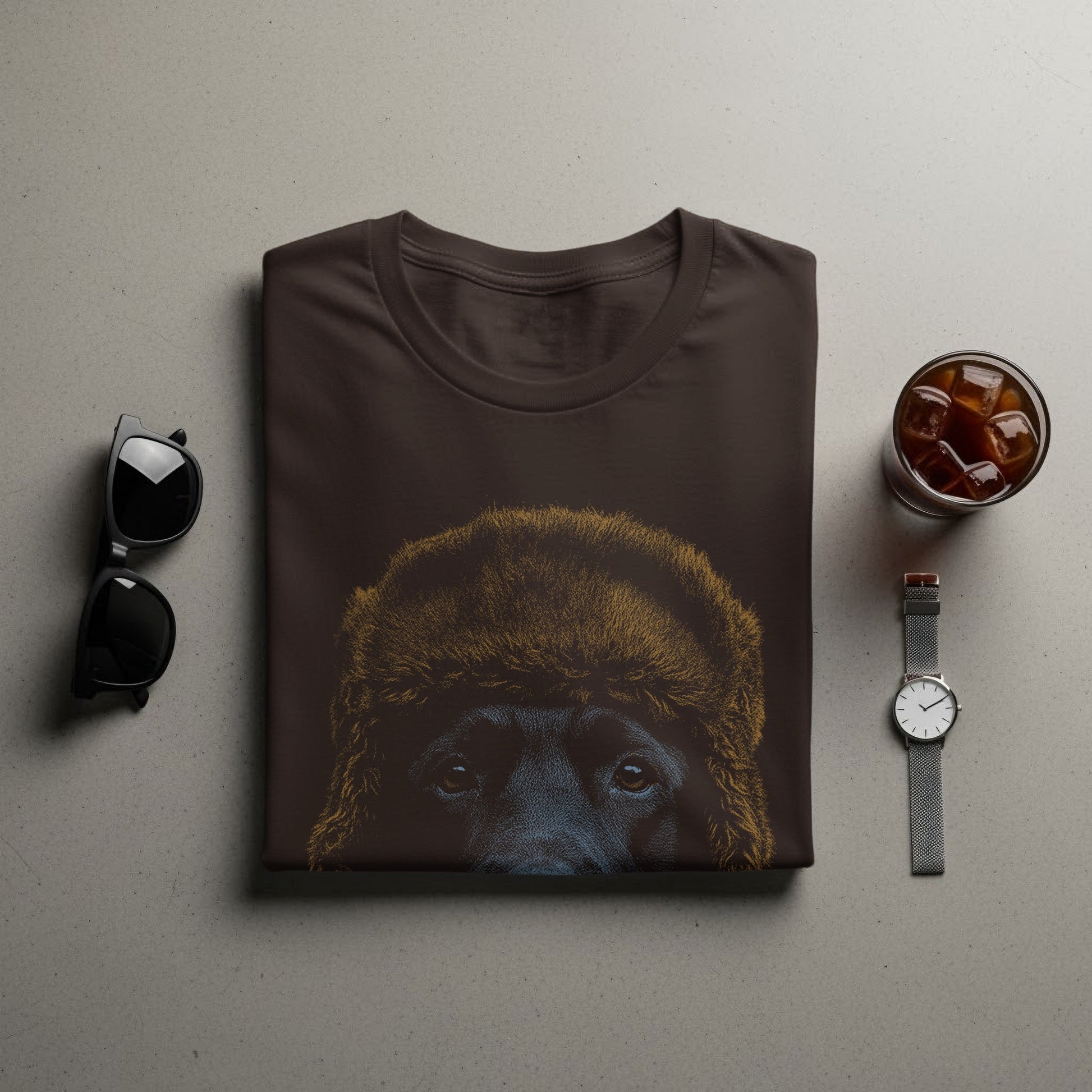 Stylish Dog with Fur Hat Graphic T-Shirt product