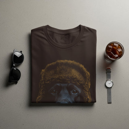 Stylish Dog with Fur Hat Graphic T-Shirt product