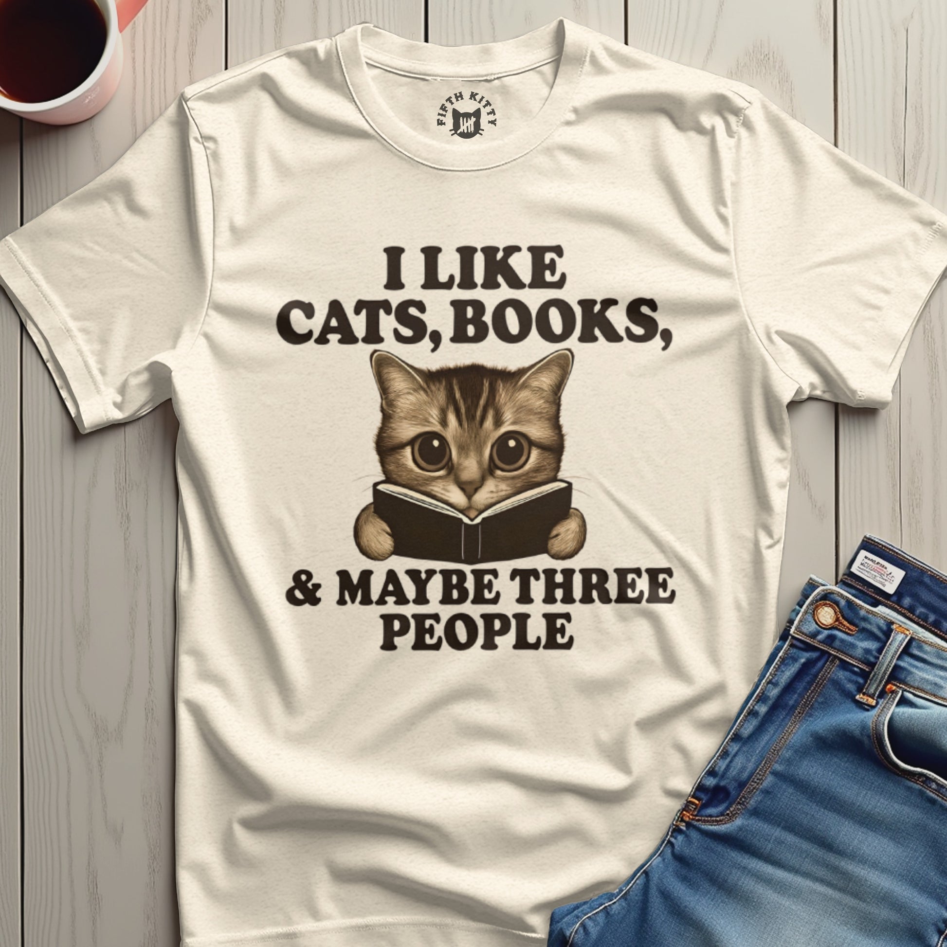 I Like Cats Books Maybe Three People T-shirt product type