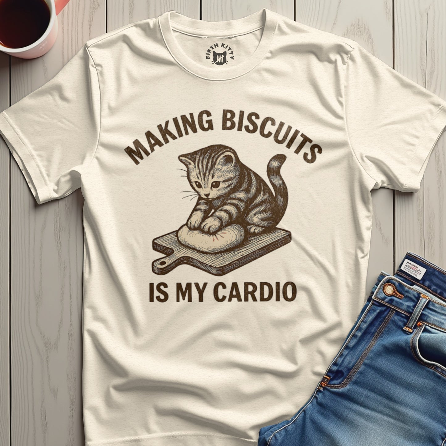 Making Biscuits Is My Cardio Cat Themed T-shirt