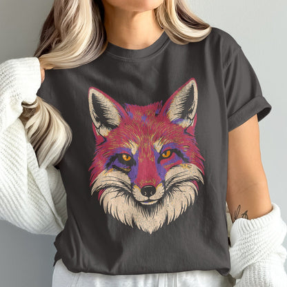 Colorful Fox Design Charcoal Grey Unisex T-Shirt product