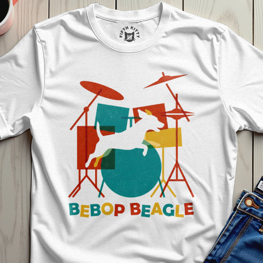 Bebop Beagle Drums Graphic Tee for Music Lovers