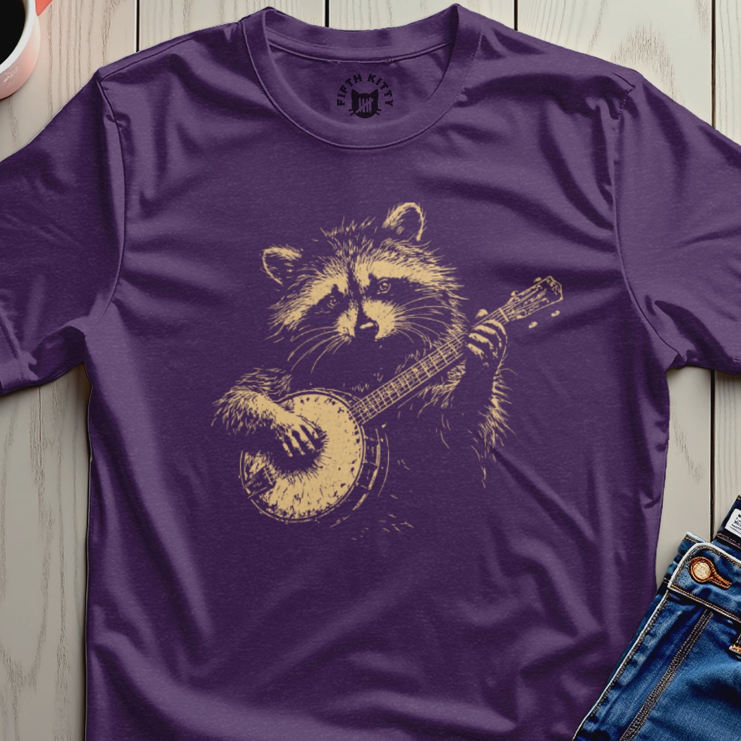 Purple Fifth Kitty Raccoon Playing Banjo Design product type