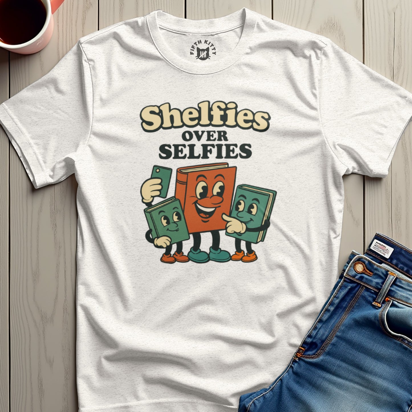 Shelfies Over Selfies Graphic Tee product